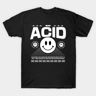 ACID HOUSE  - 3 Smiley's side by side (white) T-Shirt